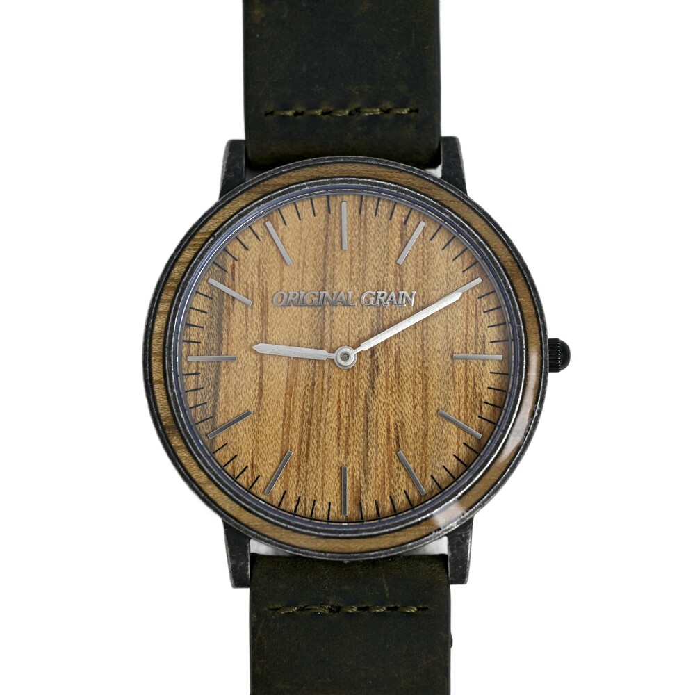 Original Grain KOA Stonewashed Steel Modern Minimal 40mm Watch